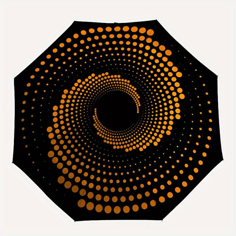 

1pc Vortex Dots Automatic Open/close Folding Compact Umbrella, 8-Rib Sturdy Canopy, Lightweight Portable, Everyday Use, Gift, Outdoor Umbrella, Travel