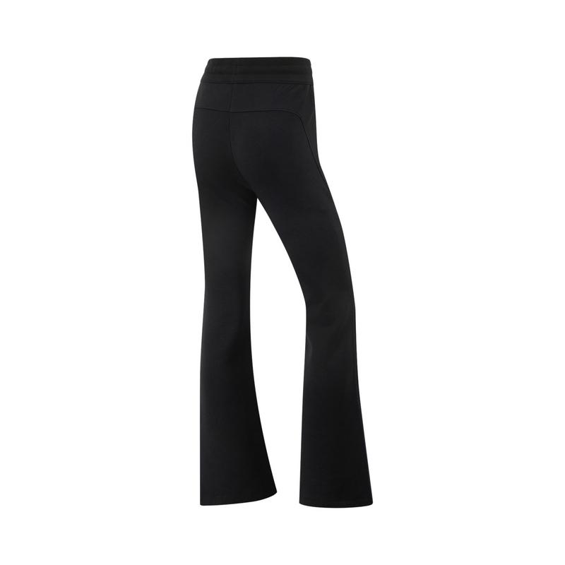 Li-Ning Solid Color Mid-Rise Drawstring Breathable Versatile Sports Long Pants Women Bottoms Black AKLV400-1