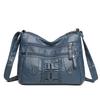 Retro Multi Pocket Crossbody Bag, Soft Synthetic Leather Shoulder Bag, Women's Bag, with Adjustable Shoulder Strap