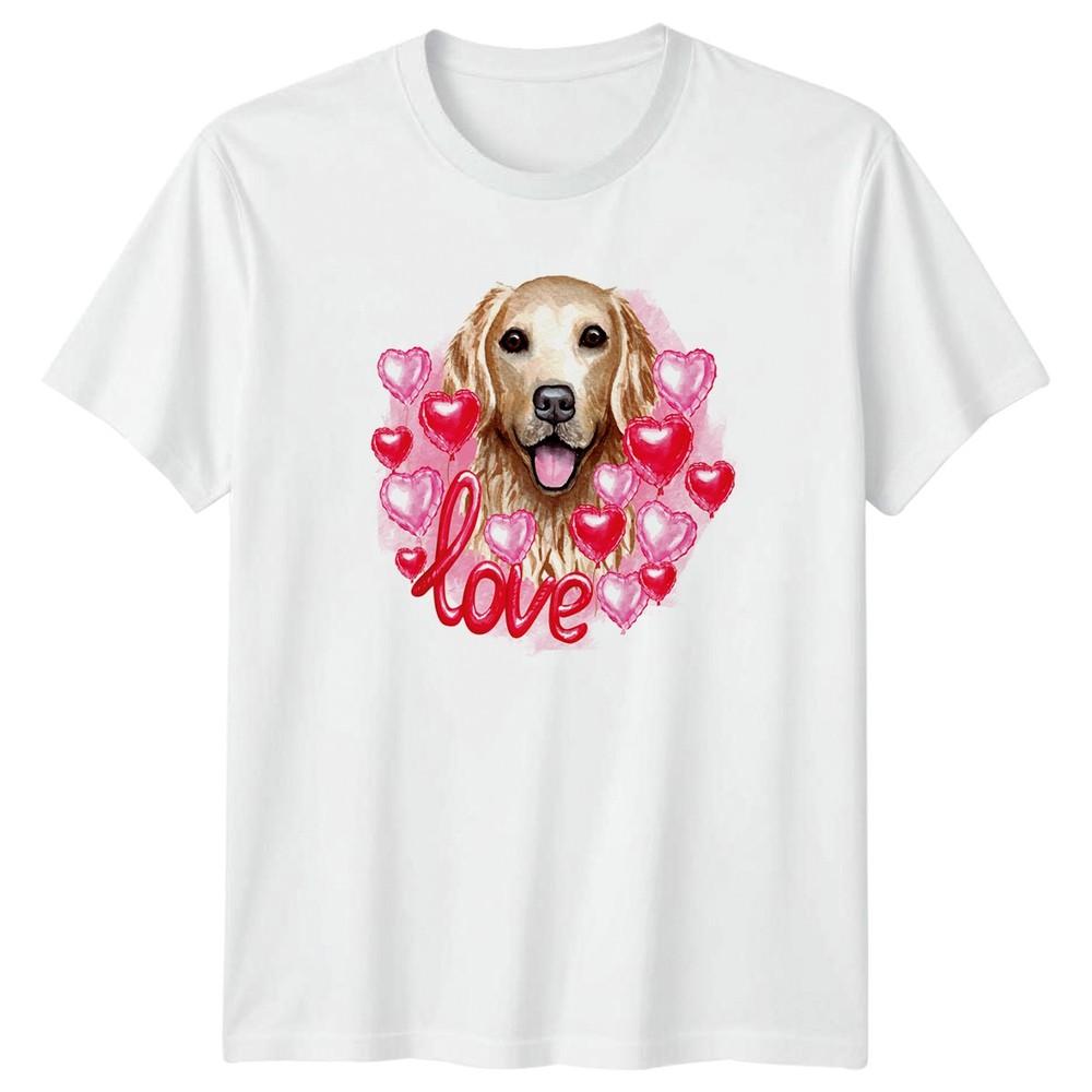 Love Golden Retriever Unisexs TShirt Dog Mom Watercolor Valentines Day S