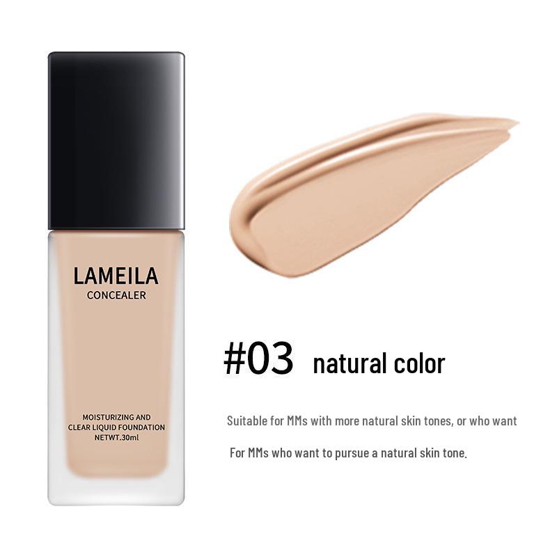 Hydrating & Clear Foundation with Concealer - Long-lasting & Moisturizing Nude Makeup for Students & Artists