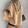 Polo Collar Woolen Coat Women's Casual Long Sleeved Top Solid Color Single Breasted Commuting Loose Jacket Autumn Winter New Fashion