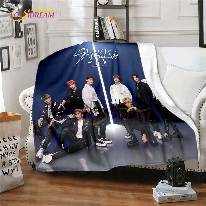 Nieuw Kpop Sterren Stray Kids Plaid Zachte Dekens voor Bedden Bankhoes Winter Beddengoed Queen Size Kamer Decoratie Fans Cadeau Picknick