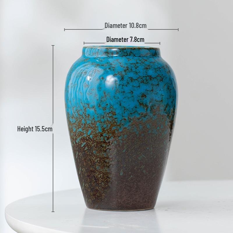 

Retro Kiln-Glazed Ceramic Vase: New Chinese Light Luxury Hydroponic Ornament for Living Room Decor