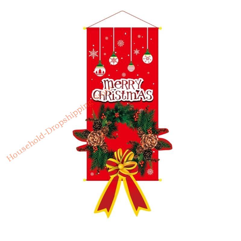 85AD Tecido de Fundo com Estampa de Desenho Animado de Natal Pôster para Pendurar Decoração Criativa para Festa em Casa