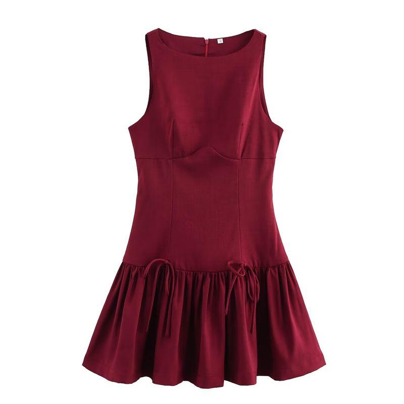 Jnleaog Autumn New Women's Clothing Fashion Style French Style Design Fashion All-Match Bowknot Decoration Dress