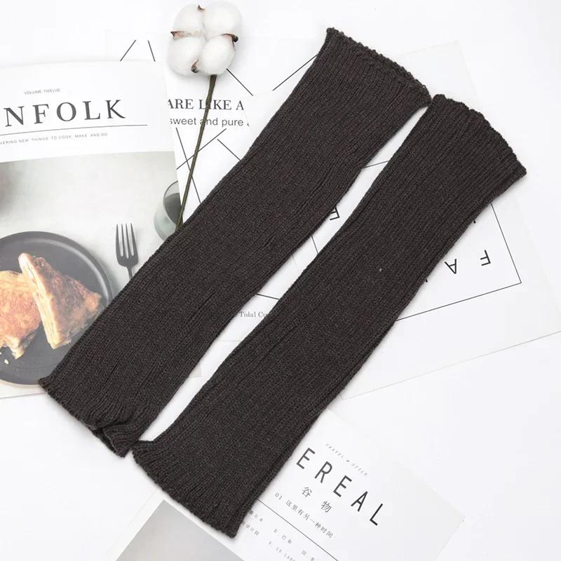 Lolita Long Socks Women Boot Cuffs Harajuku Leg Warmers Knitted Warm Foot Cover Arm Warmer Ladies Autumn Winter Crochet Socks