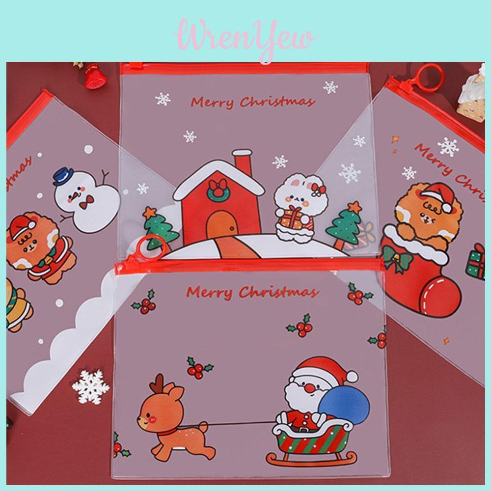 Charming Christmas Transparent Pencil Pouch Pvc Bag Organizer For School Supplies