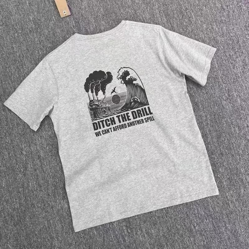 American Mountain Graffiti Print Short-sleeved Men's and Women's Plus Size T-shirt Summer New Fashion Retro Classic Cotton Top