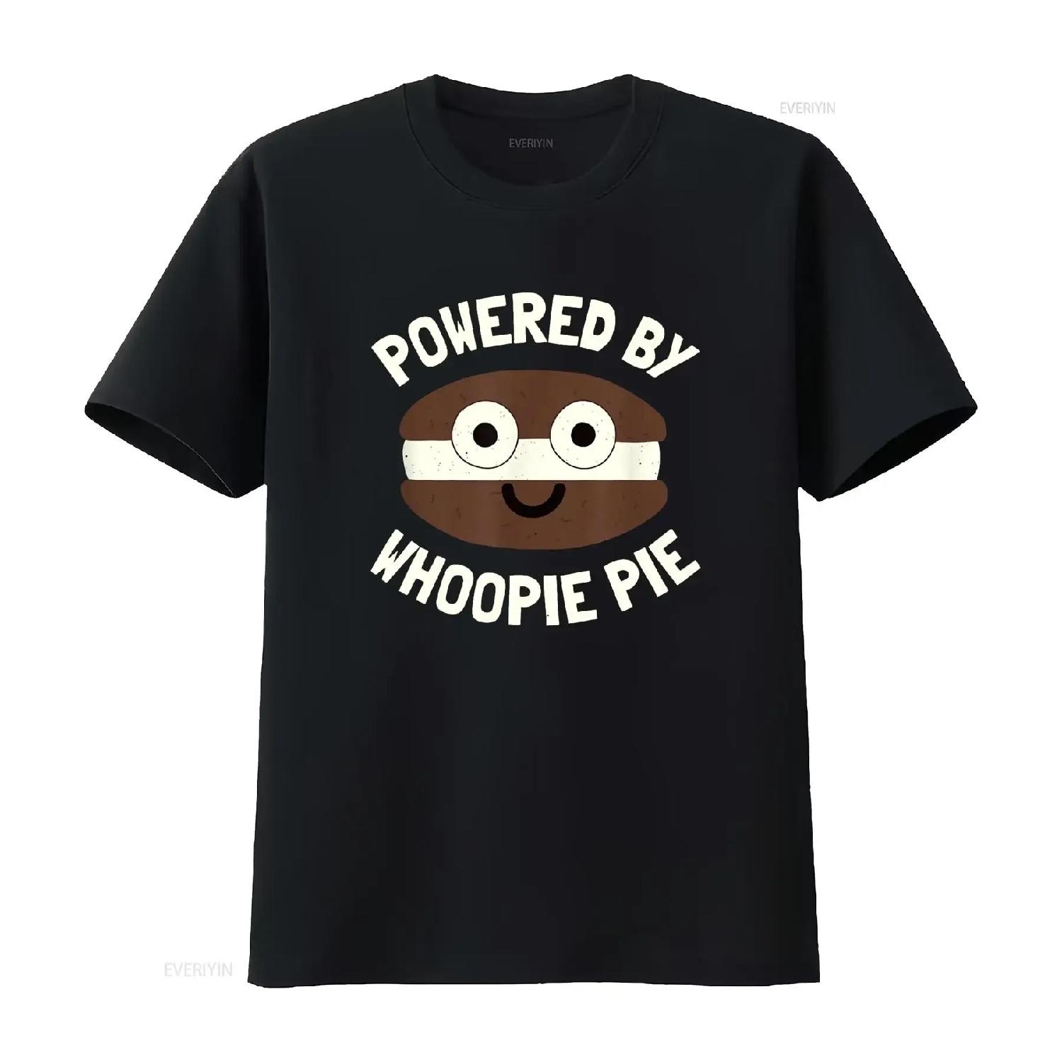 Powered By Whoopie Pie T Shirt vintage Washed Casual Versatile Top For Everyday Wear Stylish Unisex Slightly Soft XXXXL