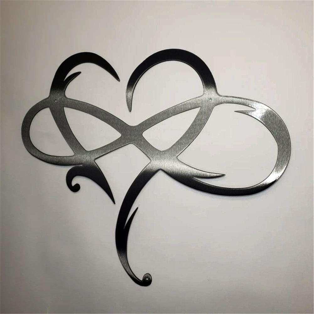 Black Iron Heart Wall Decor Metal Infinity Heart Decor Perfect Heart Wall Art  Modern Home