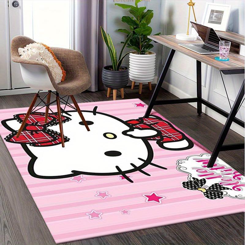 1pc Sanrio Hello Kitty Mermaid Printed Office Carpet Rectangle Rug Under The Table,Perfect Room Decor for Living Room, Bedroom, Kitchen, Non-slip Floo
