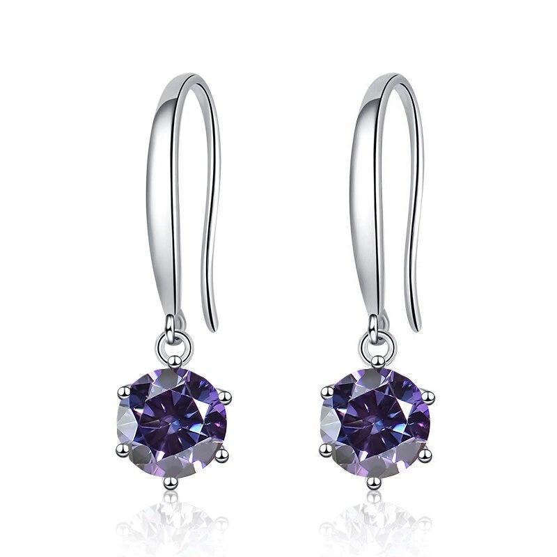 Bague Ringen Orecchini Lunghi in Argento Sterling S925 Intarsiati con Moissanite Colore D per Fidanzata Regalo di San Valentino