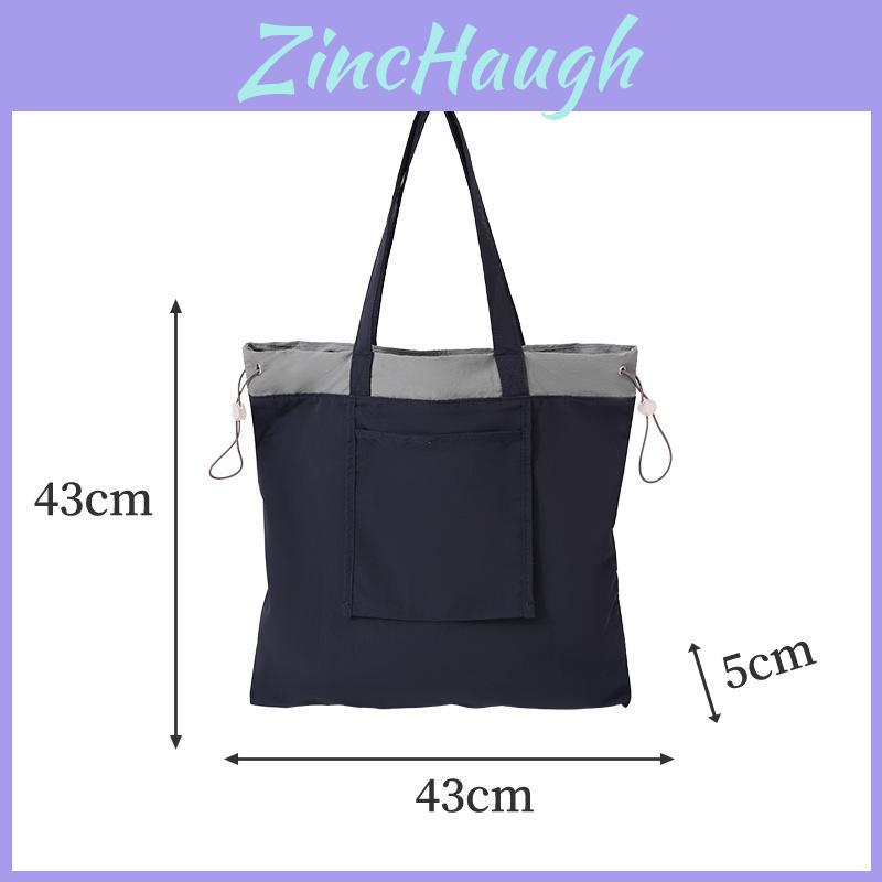Urbsimple Color Blocked Foldable Lightweight Nylon Drawstring Tote Bag For Daily Commute And Groceries