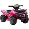 Quadriciclo Elétrico Infantil 6V com Função de Avanço, Música, Quad Elétrico para Crianças de 1,5 a 3 Anos, Rosa