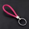 Unisex DIY PU Leather Braided Keychain Woven Rope Pendant Key Ring for Car Bag