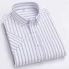 Men Oxford Short Sleeve Summer Plaid Shirts 100% Cotton Breathable  Striped Male Clothes Business Regular Fit Short Shirts