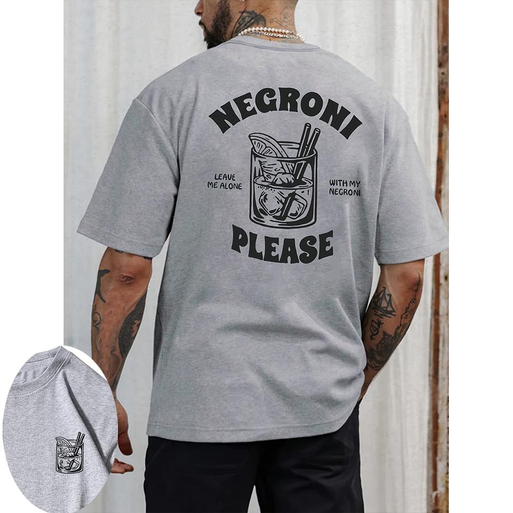 2025 Summer Men s Casual T-Shirt with Double Sided Print Round Neck Knit Regular Fit Novelty Graphic Alphabet Design Tops Tee S