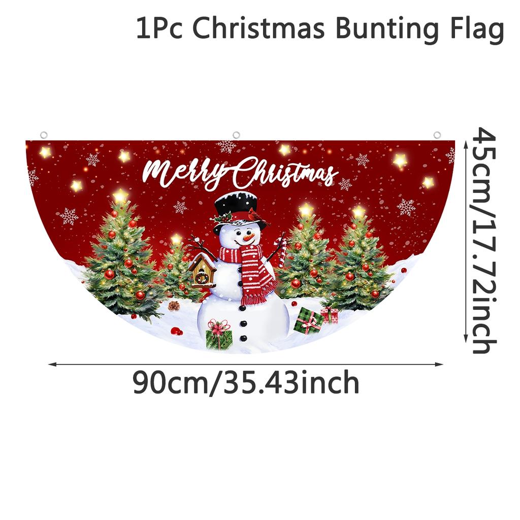 Christmas Outdoor Fan-shaped Flag Banner Christmas Decor for Home 2026 Cristmas Drop Ornament Xmas Navidad Gifts New Year 2026