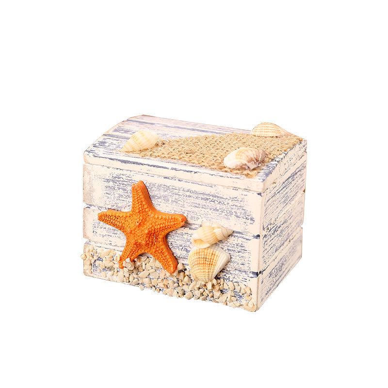 Ocean Style Mediterranean Desktop Wooden Jewelry and Candy Storage Box