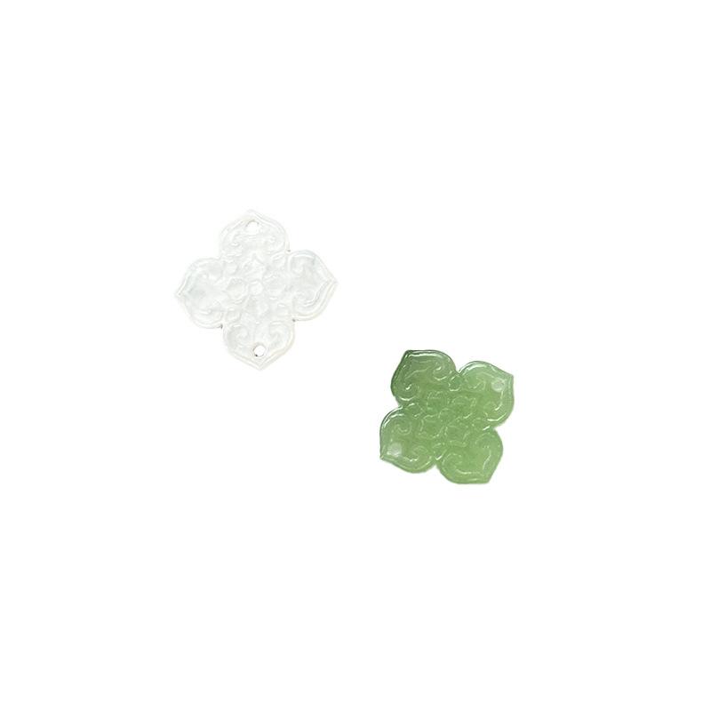 10 Stück 13MM Neue Retro Grüne Serie Essigsäure Blumenanhänger Doppelbohrungs-Verbinder DIY Herstellung Harz Quasten Zubehör