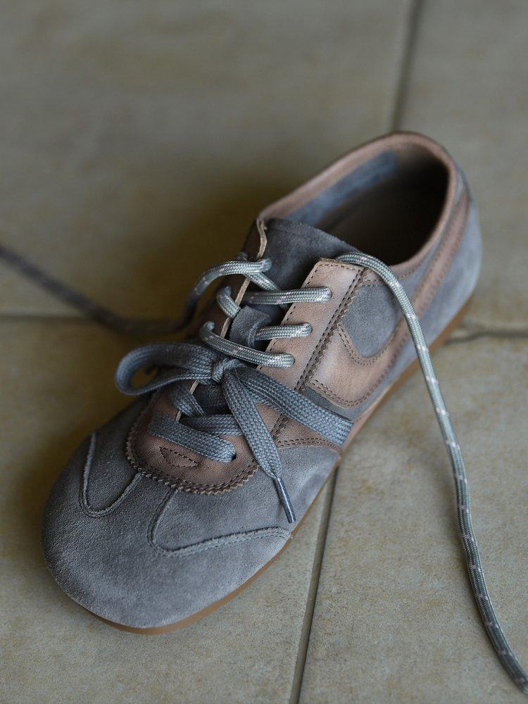 

How ugly, matte cowhide German training shoes women s flat baseplate shoes 2025 new gray fashion casual shoes women s shoes 40 серый