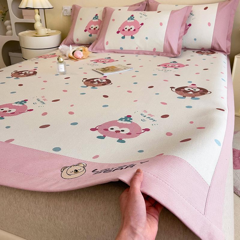 3KS Podložka z ledového hedvábí Letní ratanová podložka Letní podložka na postel Prostěradla Skládací ledové hedvábí Manželská postel Klimatizační podložka