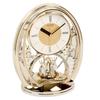 Rhythm Cont Mantel Clock Gilt Oval with Rotating Pendulum