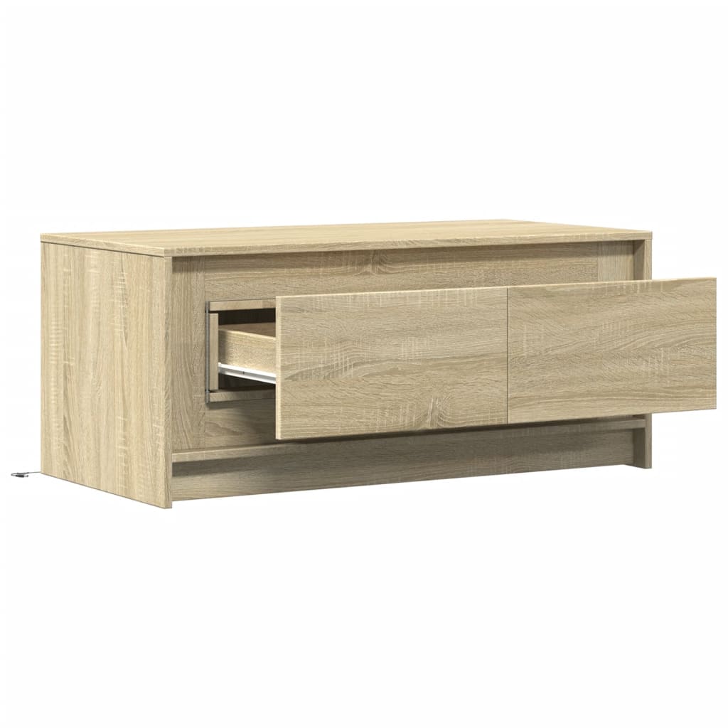 LED Coffee Table Sonoma Oak Effect Particleboard