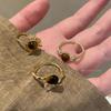 Melard Retro Gold Tiger Eye Open Ring: Hot Selling, Luxurious, Unique Design for Index Finger