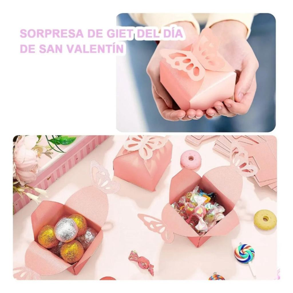 50 ks Růžové krabičky na výslužku s motýlky Krabičky na sladkosti na párty s motýlky Dekorace Párty Svatba