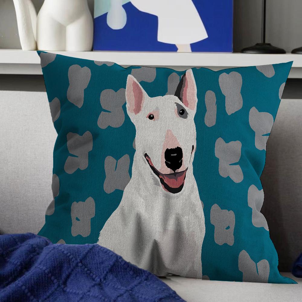 English Bull Terrier Dog Cushion Cover Inches Farmhouse Decor Home Throw Pillow Covers for Couch Decorations