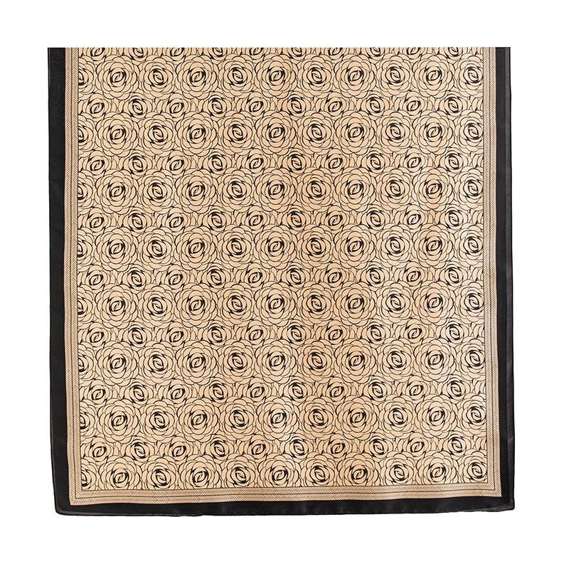 Long silk scarf simulation silk spring and summer women s new fashion light luxury rose print spring and summer dual-purpose sunscreen shawl women 80*180