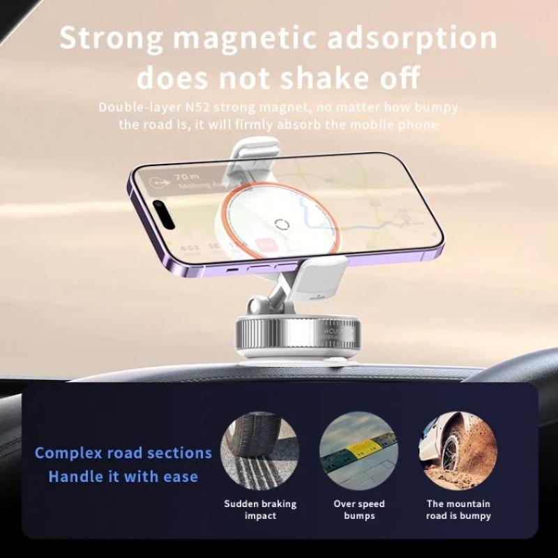 Desktop Telescopic Clip Vacuum Phone Holder Vacuum Suction for iPhone 17-12 Samsung for Car Windshield/Display Screen/Console