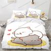 Lovely Peach Cat Cute Bedding Set Cartoon Anime Adult Kid Bedroom Soft Duvet Cover 3D Print Vibrant Kawaii Anime Cozy Set