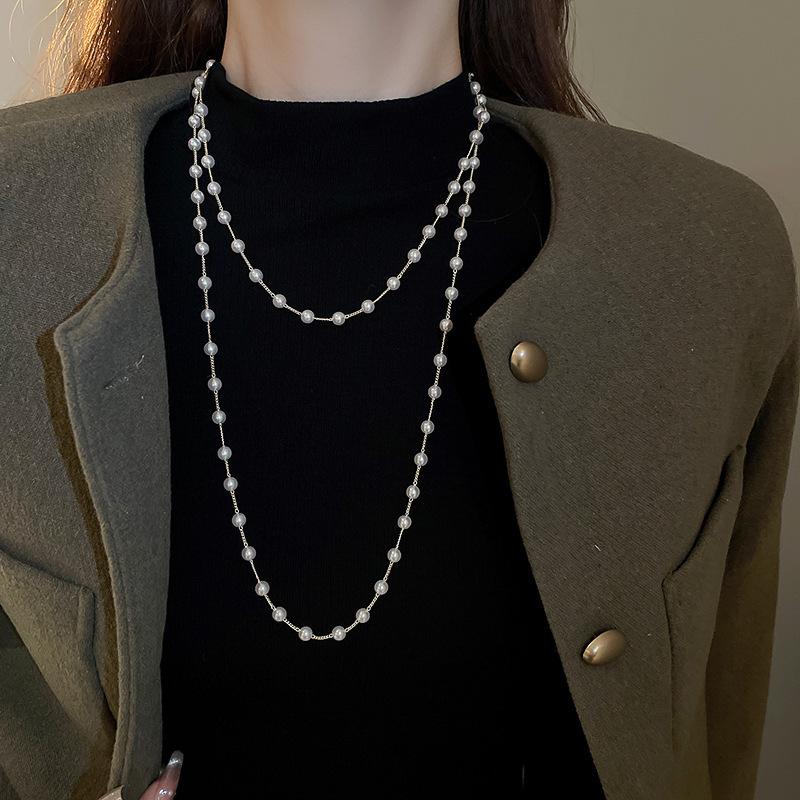 Exquisite Pearl Double-Layered Clavicle Necklace: French Elegance & Light Luxury Design