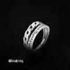 Men's Stackable Vintage Distressed Open Finger Smile Ring Anti-Thai Silver.
