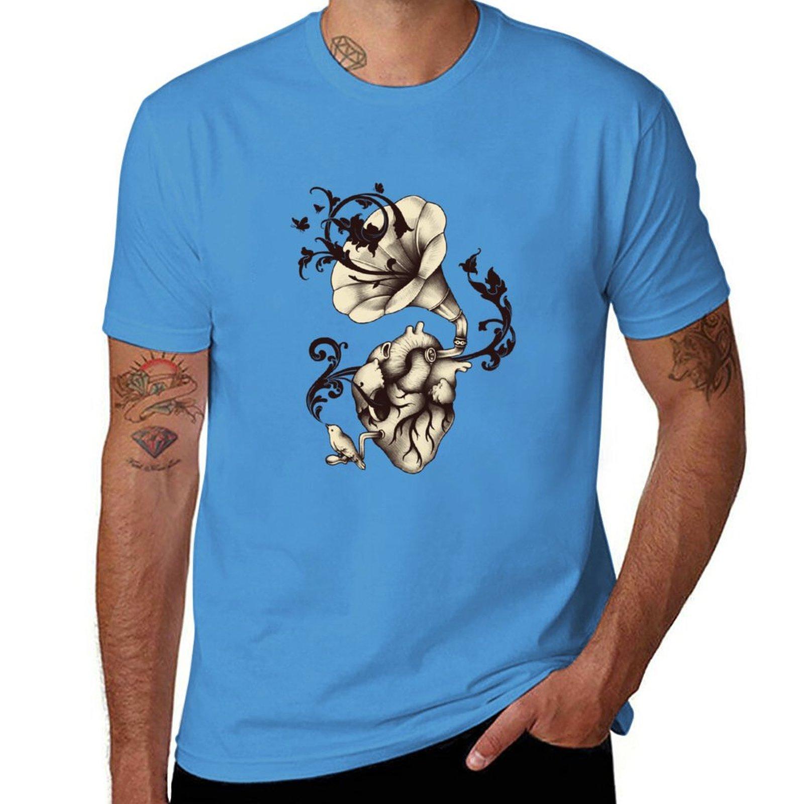 

Listen to your heart TShirt boys whites shirts graphic tees plain plus sizes men workout shirt S