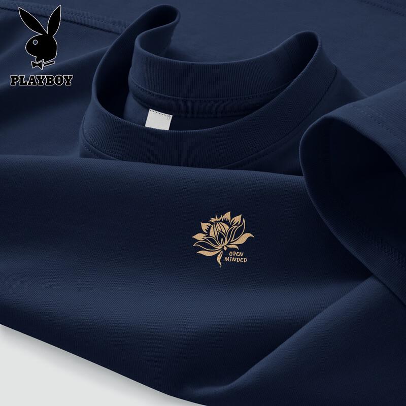 PLAYBOY Men s 2026 Pure Cotton Loose Fit Short Sleeve T-Shirt L