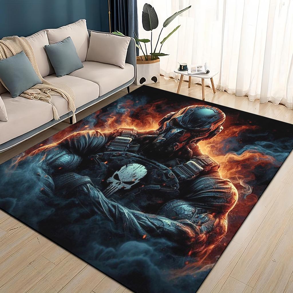 COD 27 Style New Call of Duty Ghost Simon Gun Games Carpet Rug for Living Room Bedroom Home Sofa,Kids Play Non-slip Floor Mat
