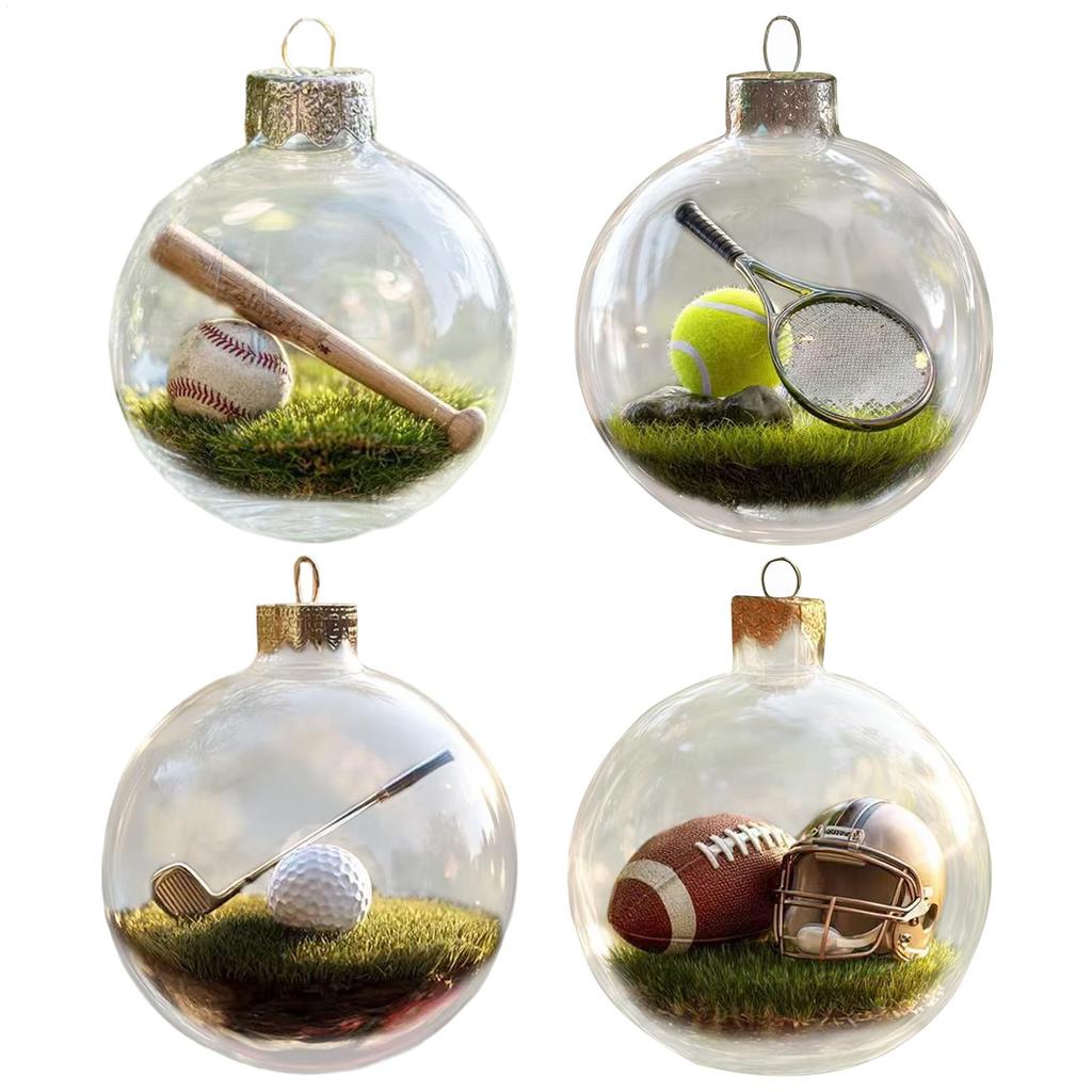 2d Christmas Sports Ball Pendant Christmas Tree Ornament Gift Home Christmas Decorations Ornaments Pendant Small Ball
