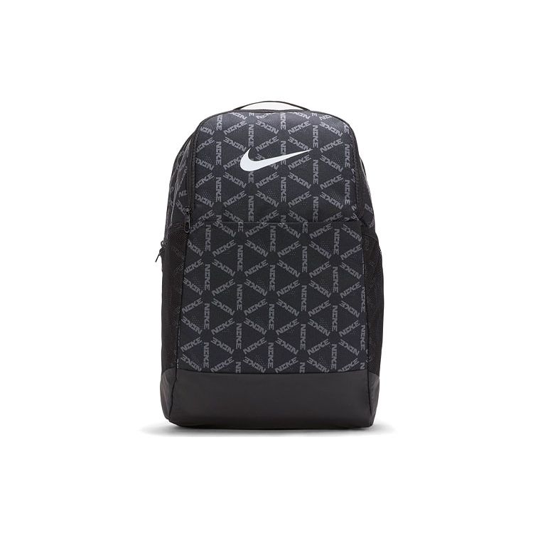 Nike Versatile Large Capacity Letter Geometric Logo Print Fabric Travel Bag Laptop Backpack Unisex Backpack Black DA8307-010 Black