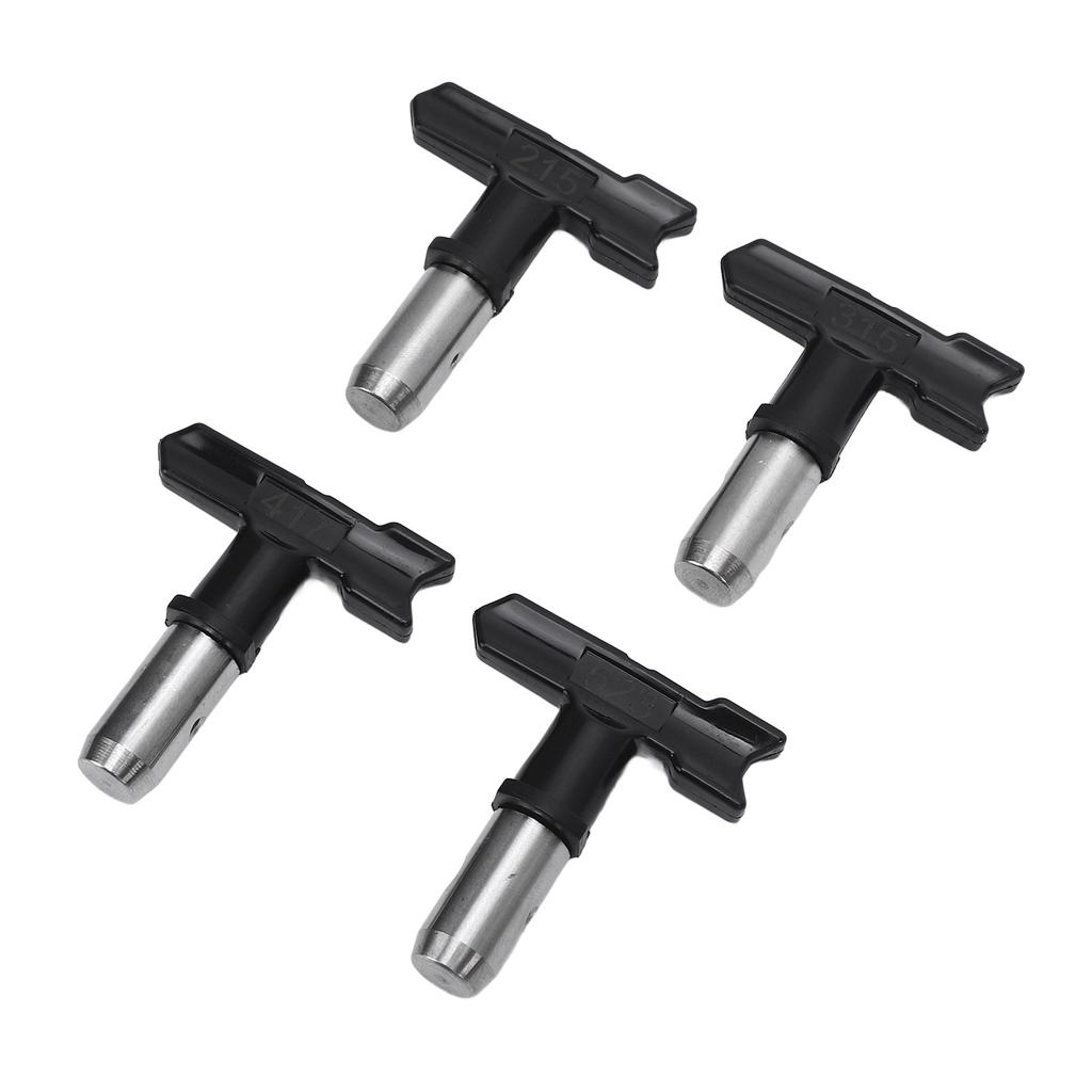 4 Sets Airless Paint Spray Tip 215 315 417 523 Black Latex Paint Spray Nozzle for Furniture Fence
