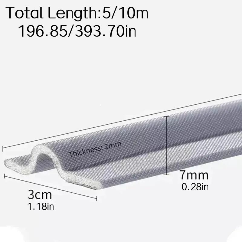 1pc 5/10m Soundproof Window Weatherproof Sealing Strip Sliding Door Window Windproof Soundproof Door Bottom Sealing