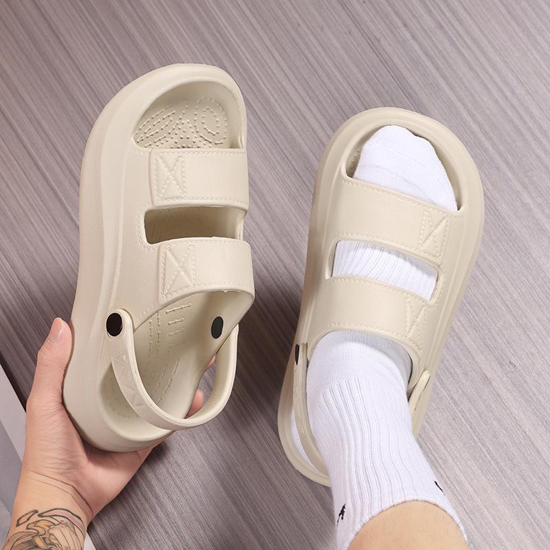 Boken Men s Dual-Use Summer Sandals: Outdoor Thick Non-Slip Soft Sole for Driving  Beach. US 7.5 бежевый