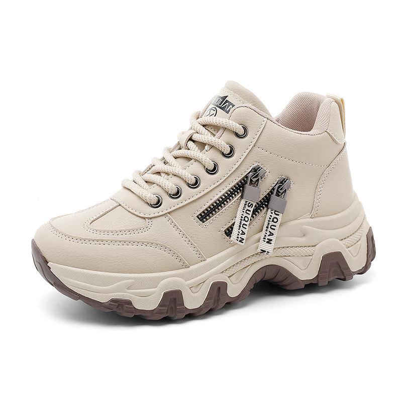 ZY7830 Atmungsaktive weiße Schuhe - 2024 Frühling/Herbst Dünne Sohle, Höhenverstärkend, Langlebig Koreanischer College-Trend