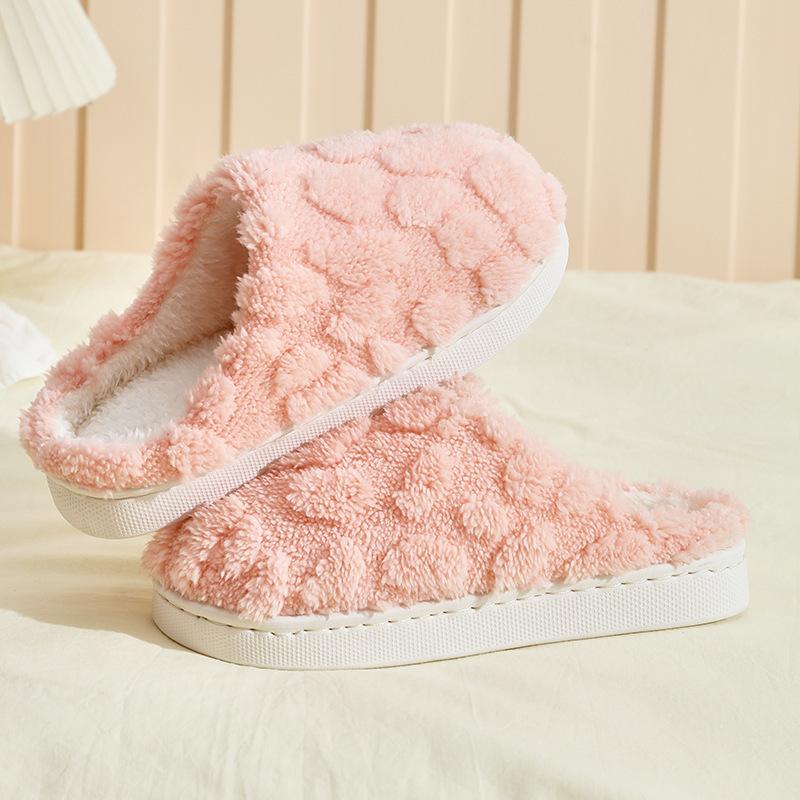 Maple leaf cotton slippers new autumn and winter indoor home non-slip thick bottom plush couple slippers