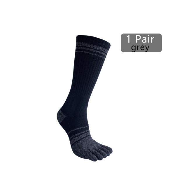 

1/4 пары длинных носков с 5 пальцами, мужские хлопковые полосатые цветные компрессионные носки с впитывающим пот дышащим носком для фитнеса, походов и отдыха на природе EU39-44