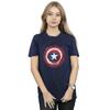 Marvel Womens/Ladies Captain America Splatter Shield Cotton Boyfriend T-Shirt