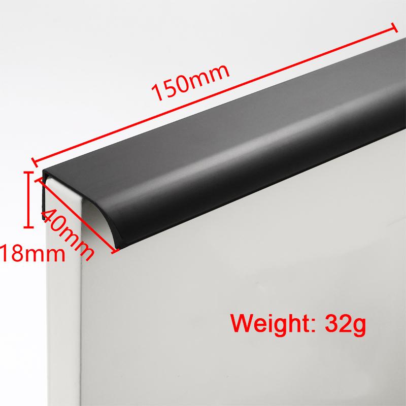 80500mm Mânere Ascunse pentru Sertare Mobilier Mânere Negre pentru Uși Dulap de Bucătărie Aliaj Aluminiu Moderne Margine deget Tracțiune Dulap 1pcs